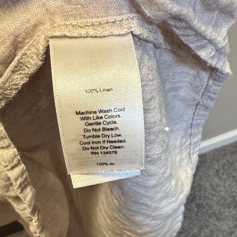 Vineyard Vines Linen Womens' Tan/Pebble Gray Tunic Cover-Up Dress Size M - Picture 9 of 10
